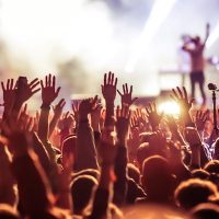 crowd at concert - summer music festival